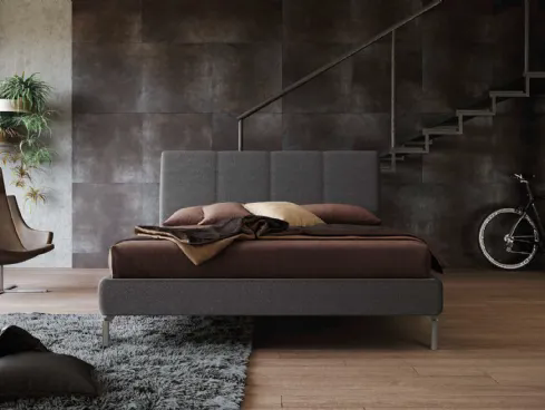 Letto con testiera in tessuto imbottito Era di Imab