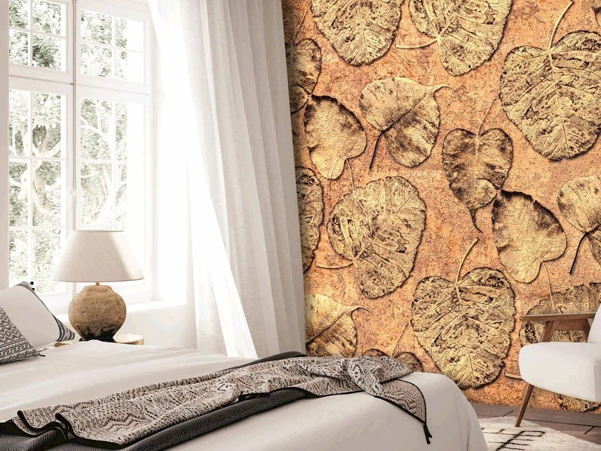 Carta da parati Gold Leaves di Pintdecor