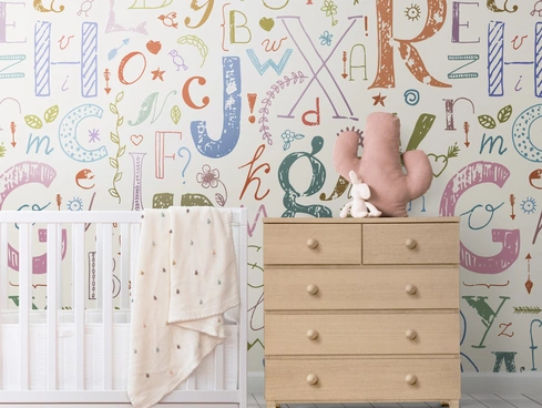 Carta da parati Letters di Pintdecor