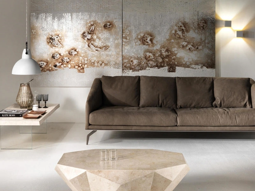 Tavolino in pietra fossile Diamond Medium di Stones