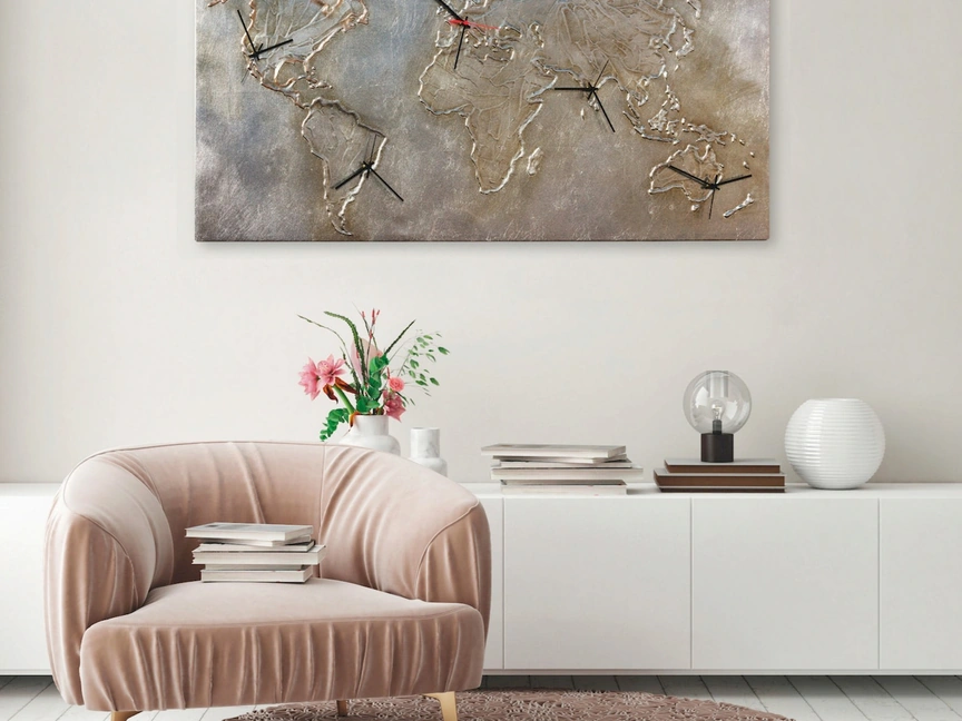 Orologio World Silver di Pintdecor
