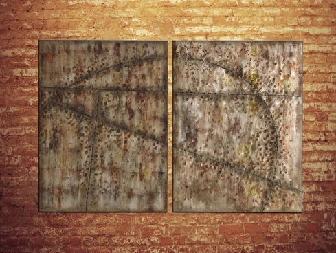 Quadro su metallo dipinto a olio di Stones