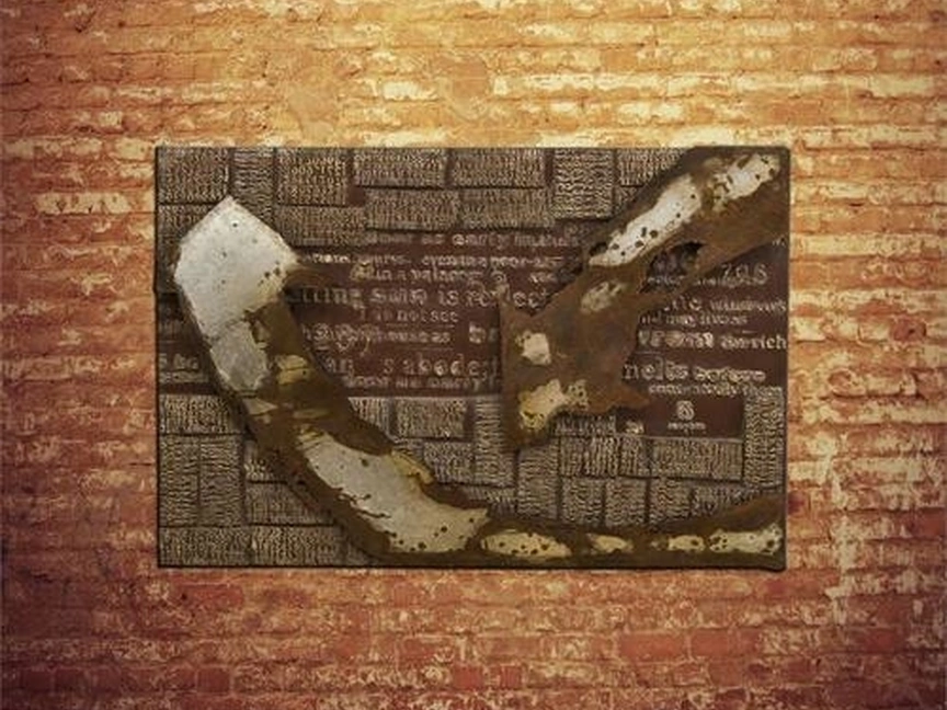 Quadro su metallo dipinto a olio di Stones