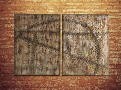 Quadro su metallo dipinto a olio di Stones