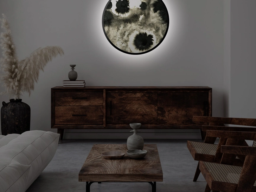 Quadro tondo luminoso 01 di Pintdecor