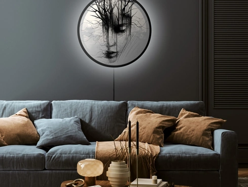 Quadro tondo luminoso 02 di Pintdecor