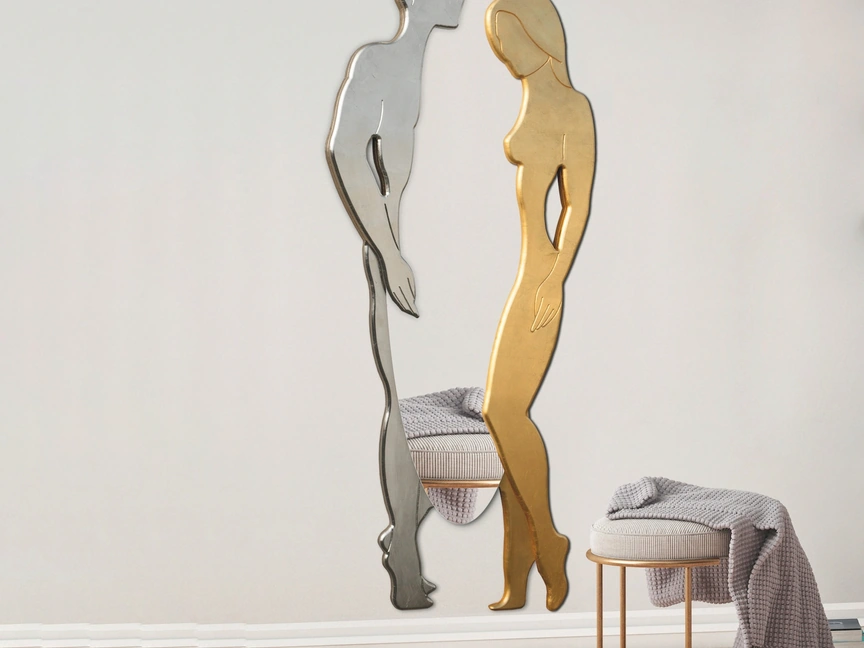 Specchio Adamo ed Eva Argento e Oro di Pintdecor