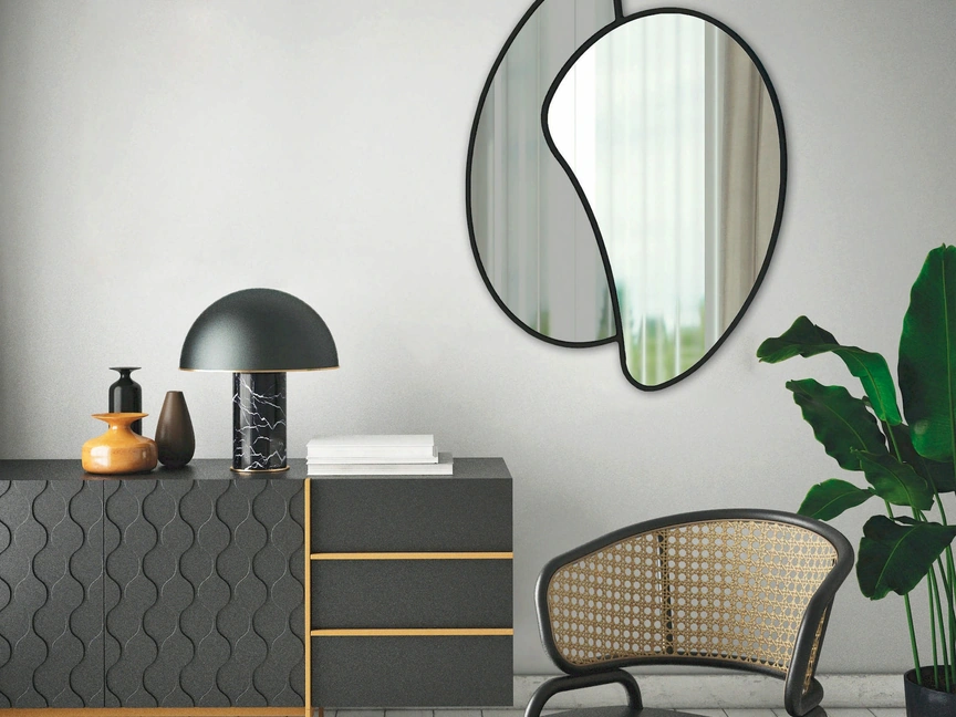 Specchio Collisione Nero di Pintdecor