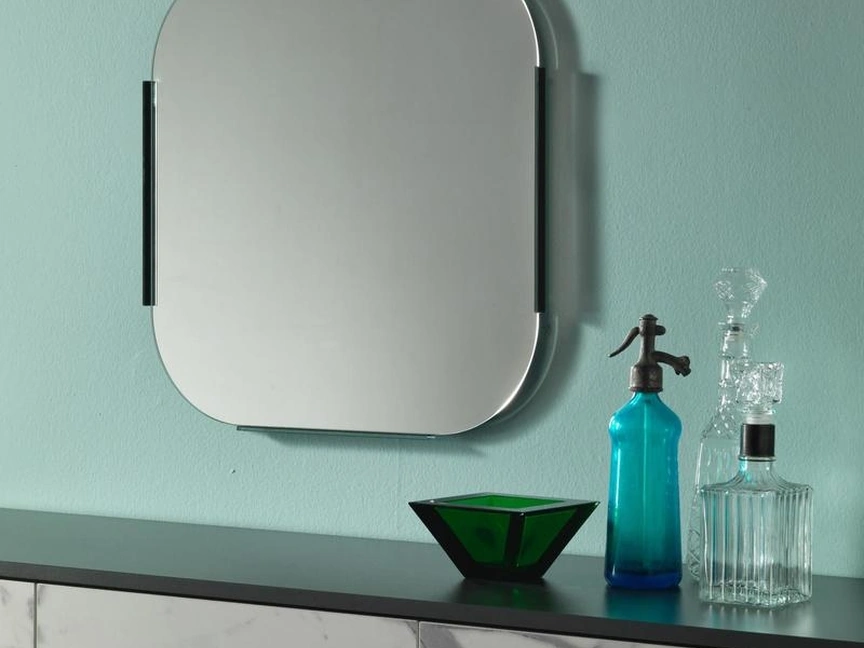 Specchio Shiva con inserto in vetro e struttura in metallo di Stones