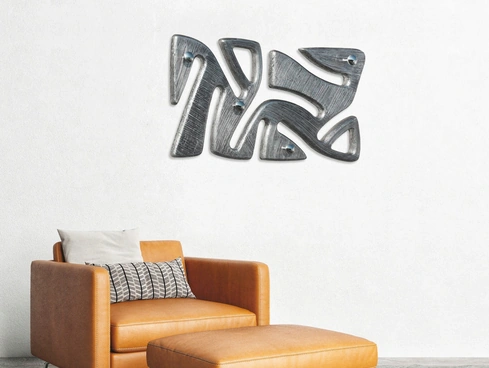 Appendiabiti Tribal decorato a mano con foglia argento di Pintdecor