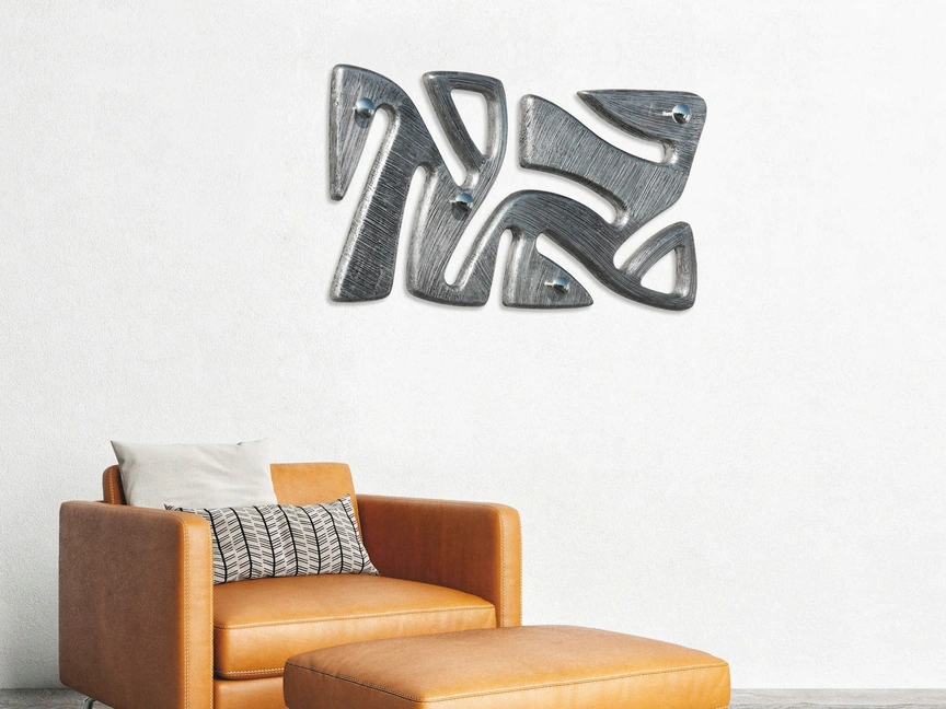 Appendiabiti Tribal decorato a mano con foglia argento di Pintdecor