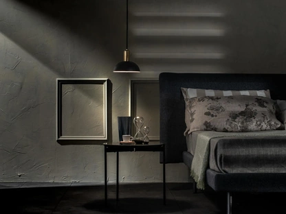 Lampada a sospensione Spica in metallo verniciato con decoro in ottone di Stones