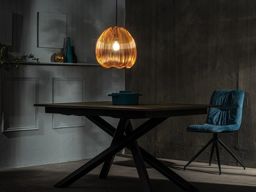 Lampada a sospensione Jaula in metallo verniciato Ottone lucido di Stones