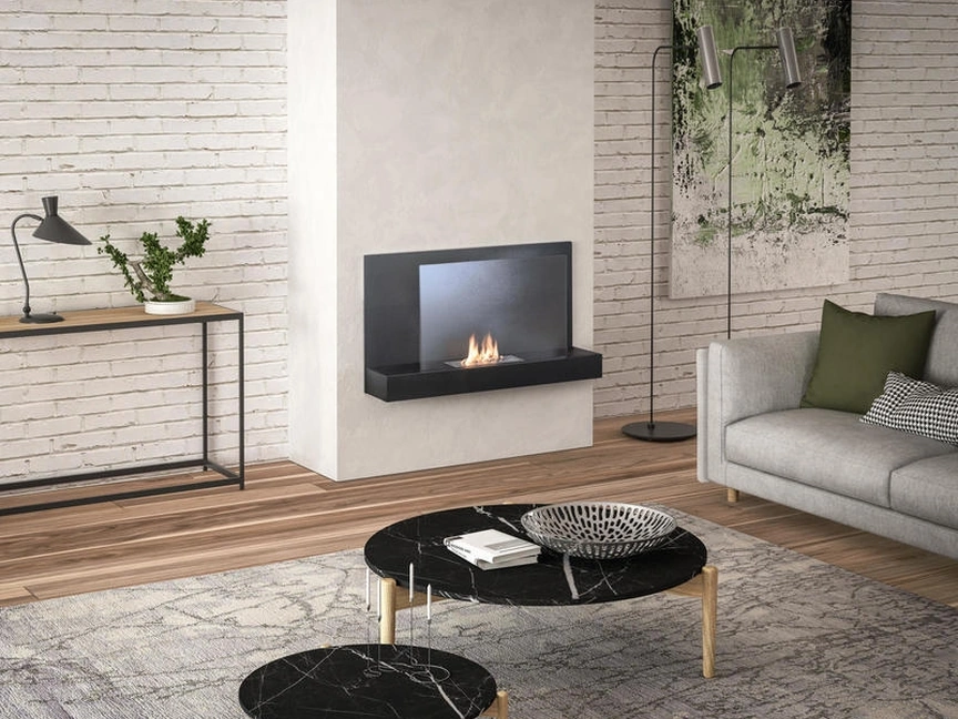 Biocamino da parete Bmovie in acciaio inossidabile e vetro temperato di Stones