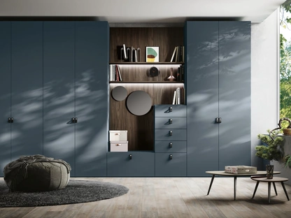 Armadio Drop finitura petrolio e noce moro di Imab