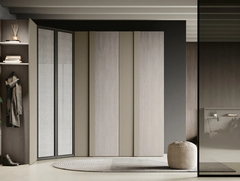 Armadio Gamma finitura rovere gessato e visone di Imab