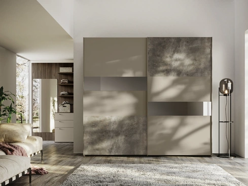 Armadio Twist finitura visone e ardesia chiaro di Imab