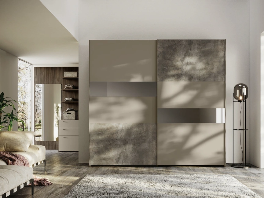 Armadio Twist finitura visone e ardesia chiaro di Imab