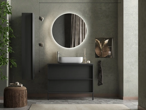 Mobile da Bagno Steel in Nero frassinato di LC Mobili