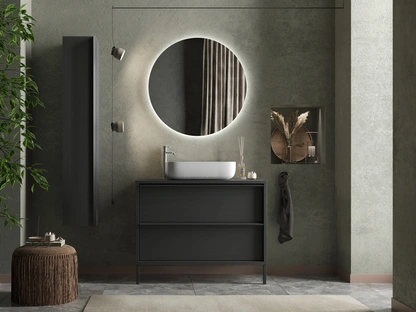 Mobile da Bagno Steel in Nero frassinato di LC Mobili