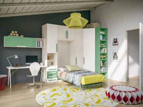 Cameretta salvaspazio con letto a scomparsa Top CM221 di Giessegi