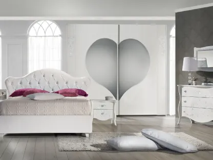 Comodino in laccato bianco con due cassetti Ilary di Mobilificio AG