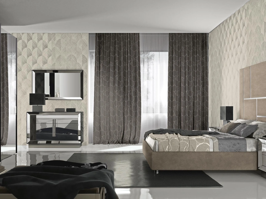 Letto con testiera imbottita Astra di Adriatica