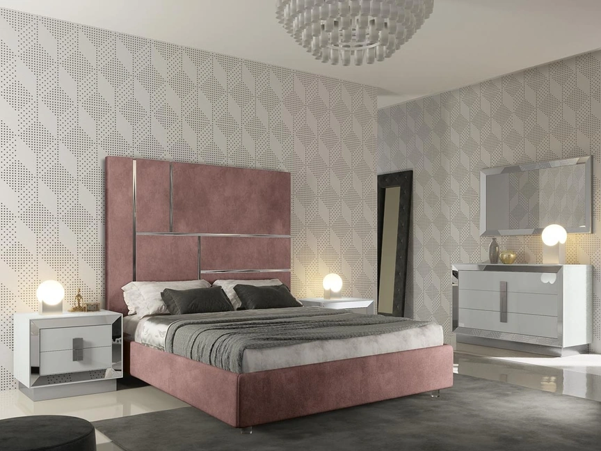 Letto con testiera imbottita Astra di Adriatica