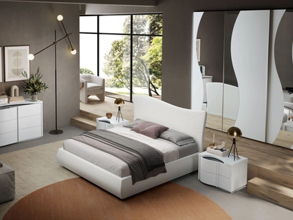 Letto Aura in ecopelle di Cecchini Italia