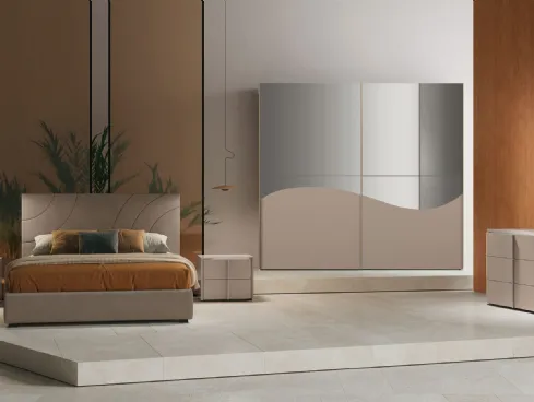 Letto Ipsilon Curve con box contenitore di Adriatica