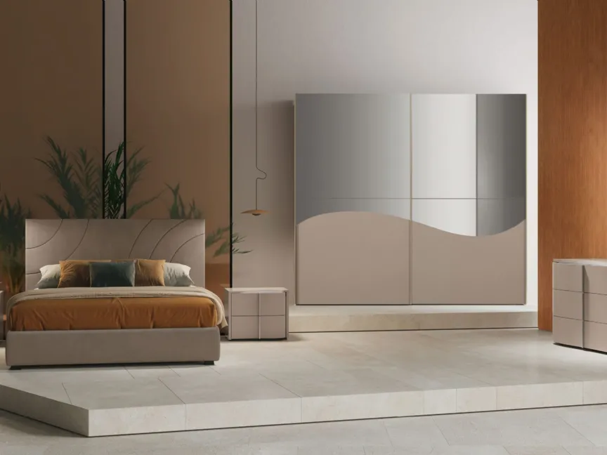 Letto Ipsilon Curve con box contenitore di Adriatica
