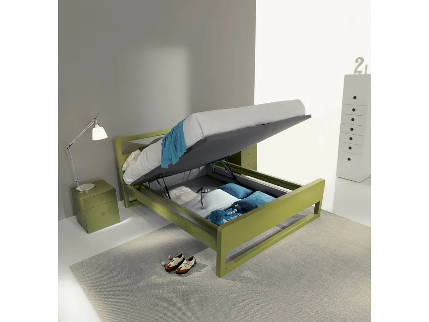 Letto in legno con box contenitore di grande capienza  Feel di Fimar