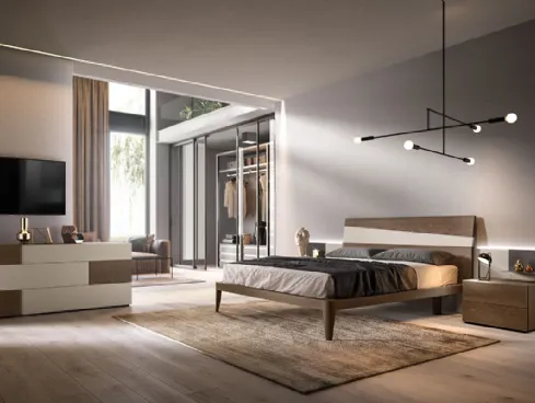 Letto in legno con testiera M06 Icaro e Beta di Mercantini