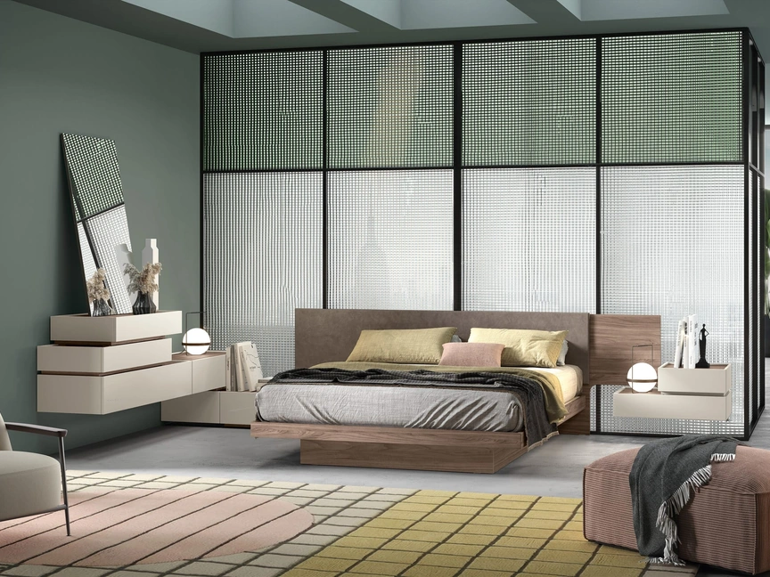 Letto matrimoniale Nest con contenitore di Adriatica