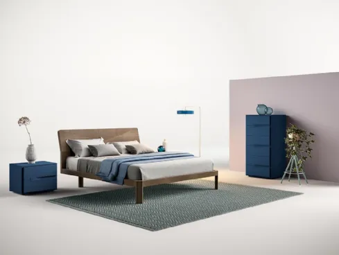 Letto in legno con testiera S02 Apollo e Gamma di Mercantini