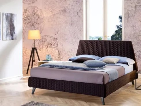 Letto matrimoniale in tessuto con testiera trapuntata SC215 di Moretti Compact