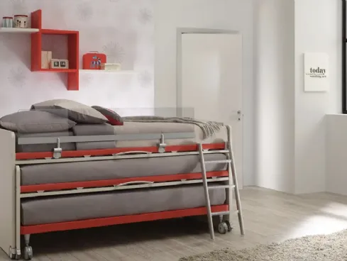 Letto salvaspazio a tre letti SC302 di Moretti Compact