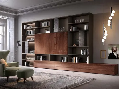 Libreria a muro Kosmos KL207 in legno di Mercantini