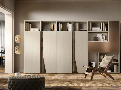 Libreria a muro Kosmos KL213 in legno di Mercantini