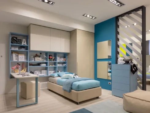 Libreria sospesa in laccato opaco Cielo MC030 di Moretti Compact