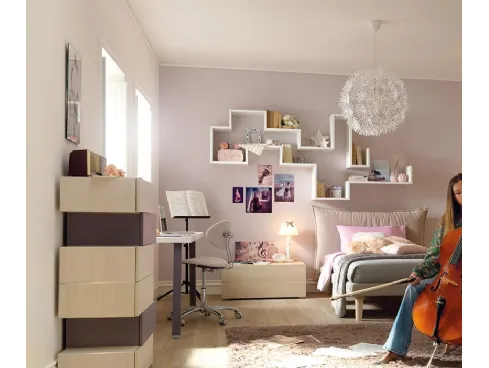 Libreria sospesa in laccato bianco YC306 Moretti Compact