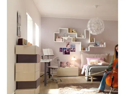 Libreria sospesa in laccato bianco Dedalo YC306 Moretti Compact