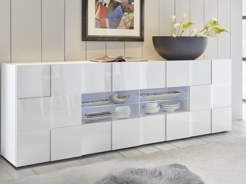 Madia Dama in laccato Bianco lucido di LC Mobili