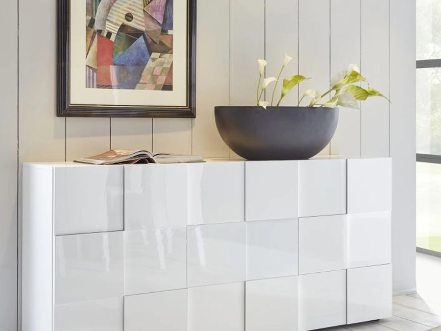 Madia Dama in laccato Bianco lucido di LC Mobili