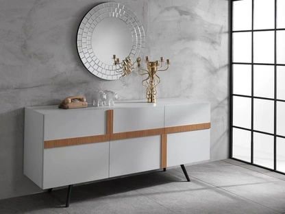 Madia Ginger in melaminico con inserti in rovere di Stones