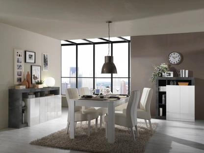 Madia Hamburg in Bianco lucido e Grigio di LC Mobili
