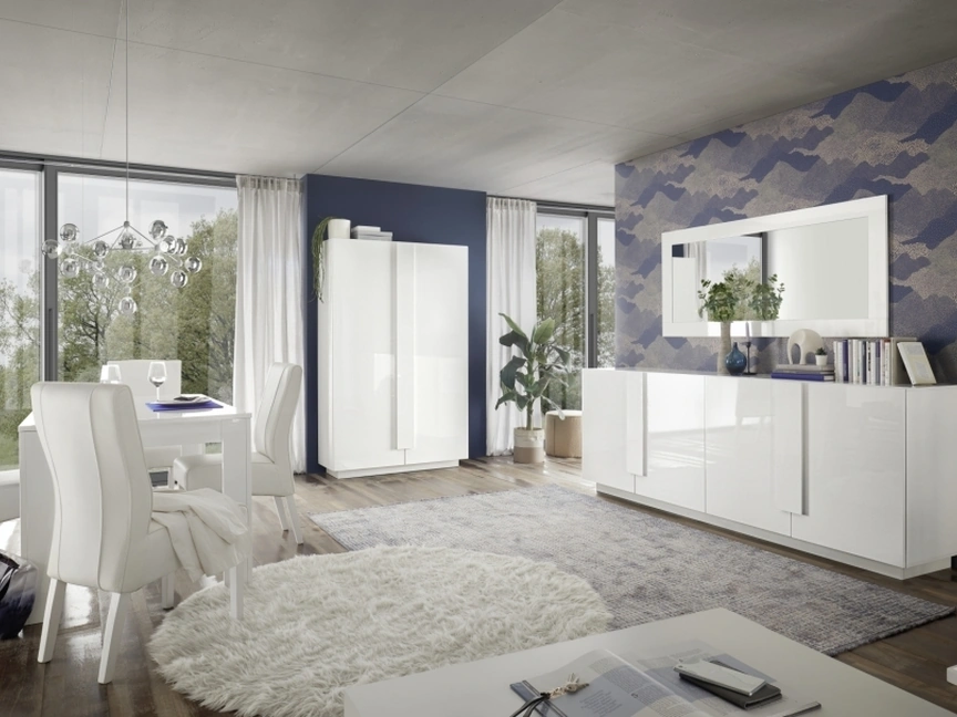 Madia Jupiter in laccato Bianco lucido di LC Mobili