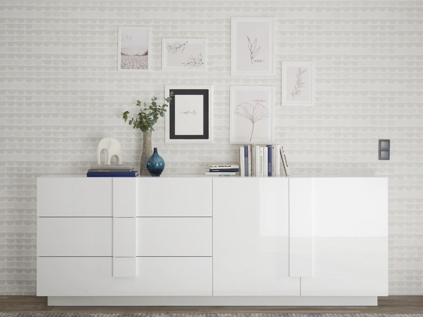 Madia Jupiter in laccato Bianco lucido di LC Mobili