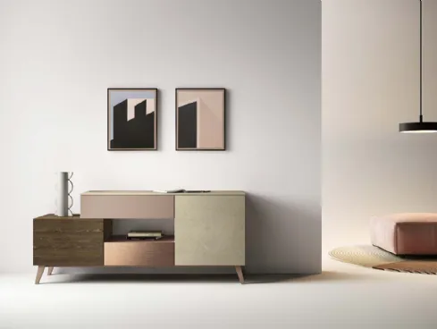 Madia Kosmos KM307 in laccato opaco e legno di Mercantini