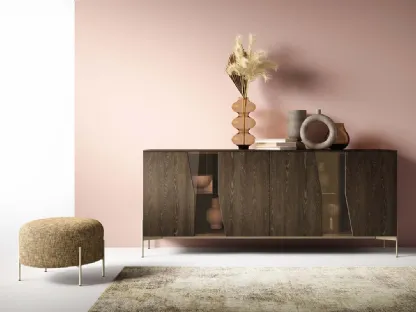 Madia Kosmos KM310 in legno e vetro di Mercantini